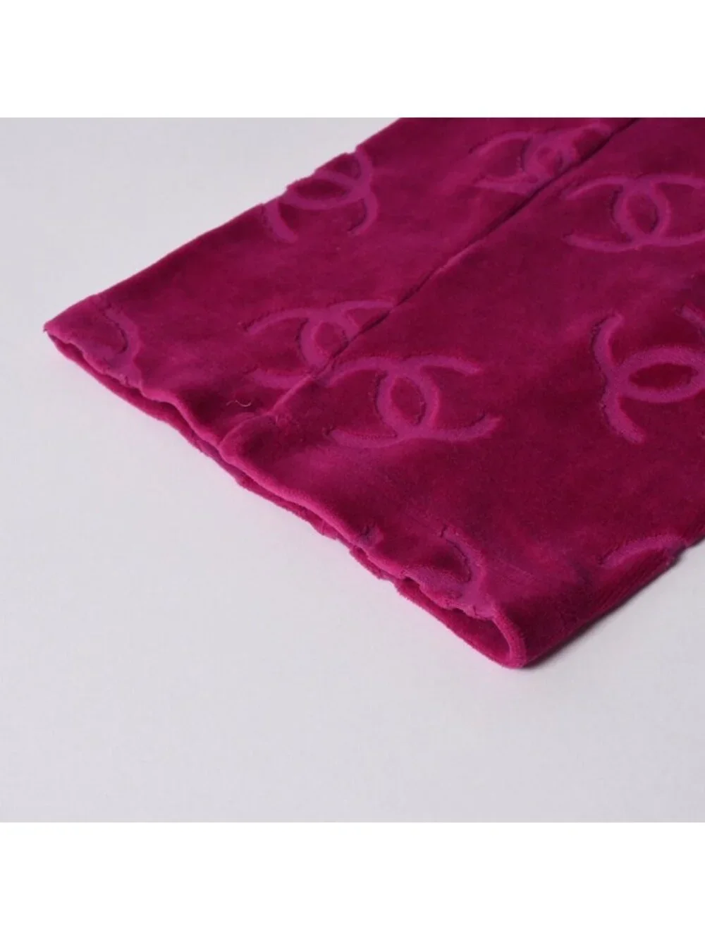 Chanel Vintage Velour Pants CC Logo Pink Archive Karl Lagerfeld